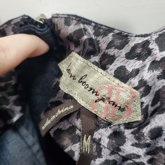 Boom Boom Jeans Women's Y2K Dark Chambray Stud Belted Puff Denim‎ Romper Size M - Picture 4 of 5